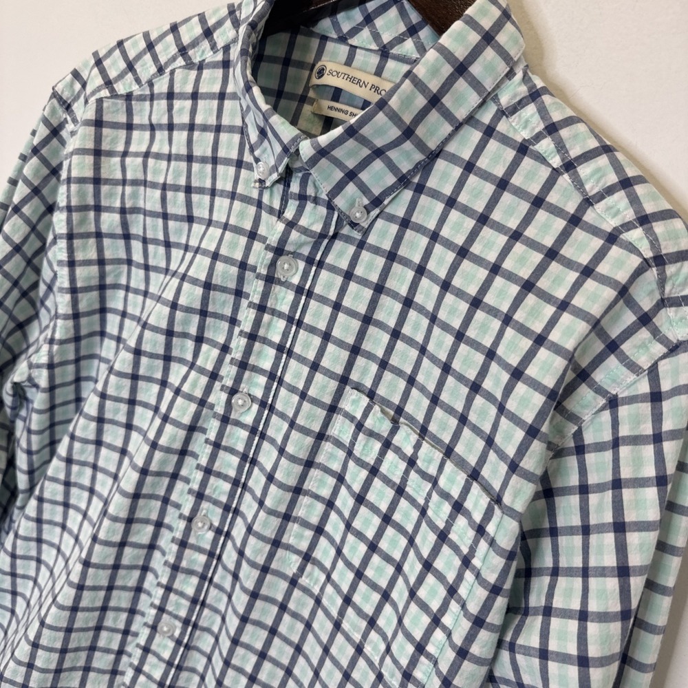 Southern Proper Men's Henning‎ Fit Button Down Plaid Shirt Size Medium